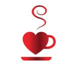 Coffee heart vector