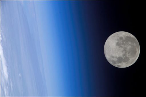 full moon from ISS