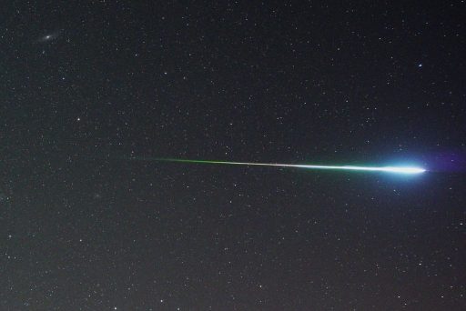 perseid colorful meteor