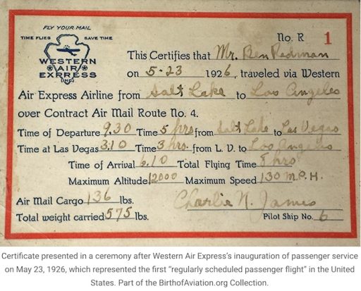 first airline passenger