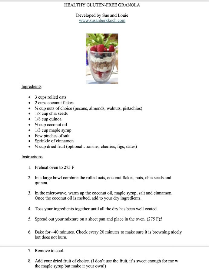 Recipe for the best gluten free granola.