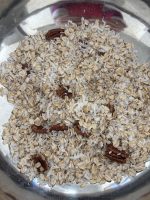 Dry ingredients for the best gluten free granola recipe in a bowl